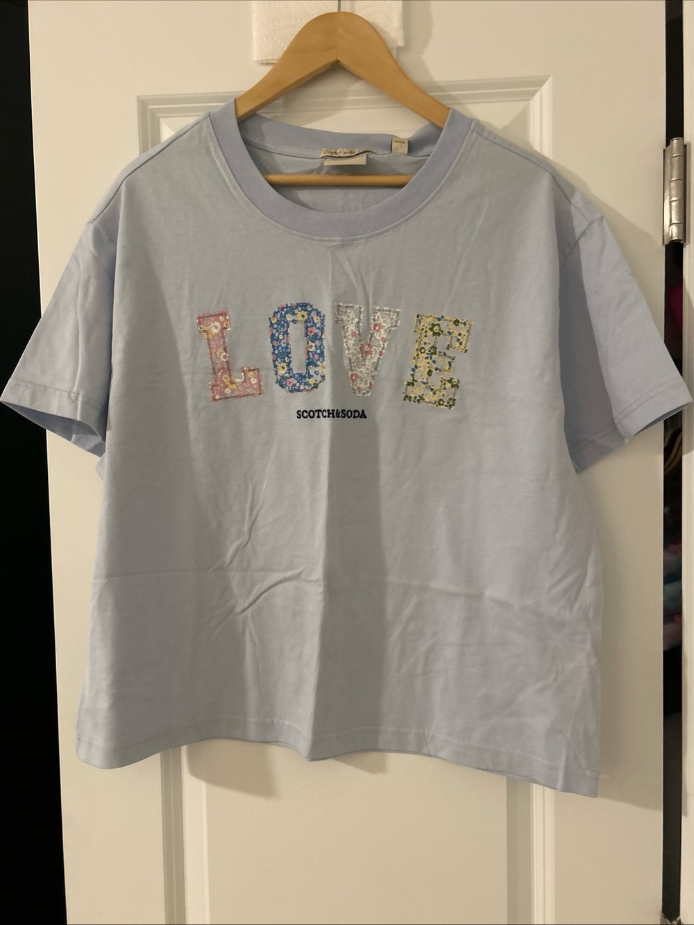 Scotch & Soda Women's Cotton Graphic Tee Blue Size- XL- New- Love